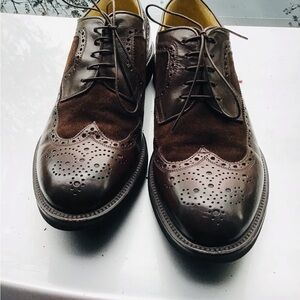 JENNIFER TATTANELLI Firenze Lace-up Leather &Suede Wingtip Shoes